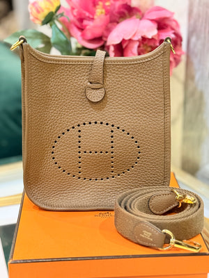 Hermes Mini Evelyne Brown Leather Bag – Remix on Main