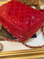 Chanel Red Quilted Leather Camera Bag With Tassel
