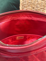 Chanel Red Quilted Leather Camera Bag With Tassel